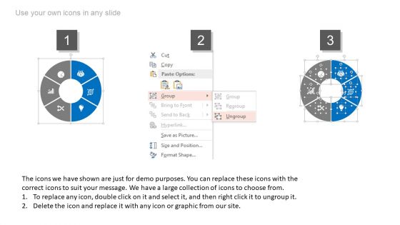 Circle Chart With Business Icons PowerPoint Slides