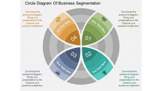 Circle Diagram Of Business Segmentation Powerpoint Template