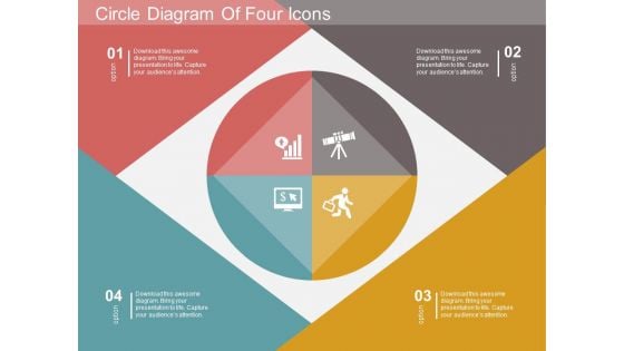 Circle Diagram Of Four Icons Powerpoint Template