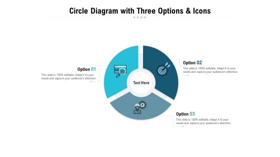 Circle Diagram With Three Options And Icons Ppt PowerPoint Presentation Pictures Visuals