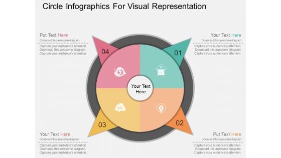 Circle Infographics For Visual Representation Powerpoint Template