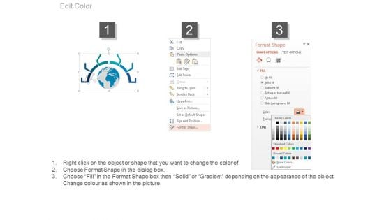 Circle Of Business Icons Around Globe Powerpoint Slides