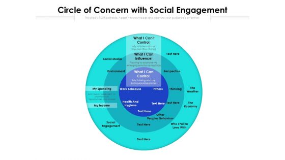 Circle Of Concern With Social Engagement Ppt PowerPoint Presentation File Deck PDF