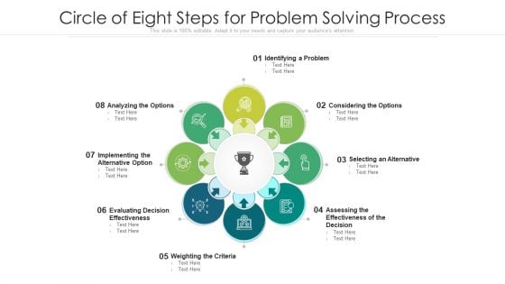 Circle Of Eight Steps For Problem Solving Process Ppt PowerPoint Presentation Icon Show PDF