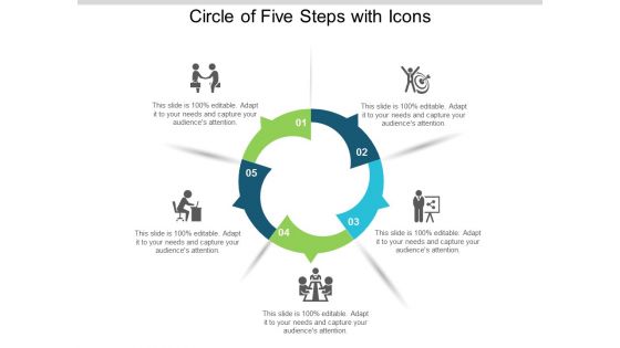 Circle Of Five Steps With Icons Ppt Powerpoint Presentation Pictures Format Ideas