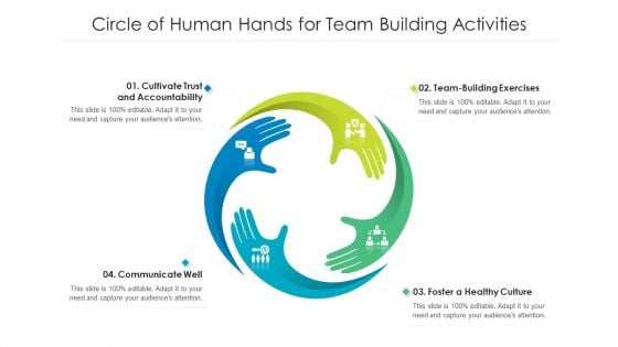 Circle Of Human Hands For Team Building Activities Ppt Ideas Clipart Images PDF