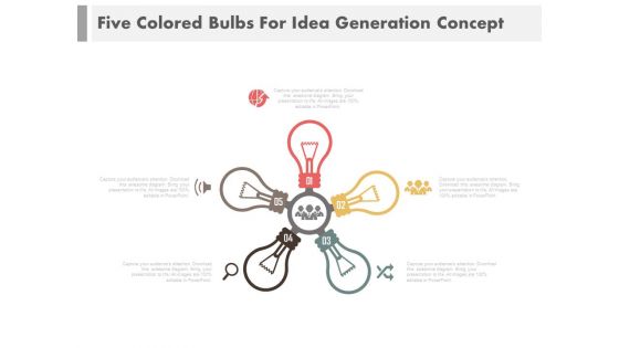 Circle Of Idea Bulbs With Icons Powerpoint Slides