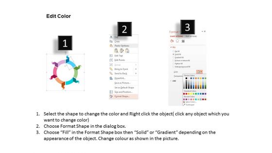 Circle Of Ribbon Tags And Six Icons Powerpoint Template