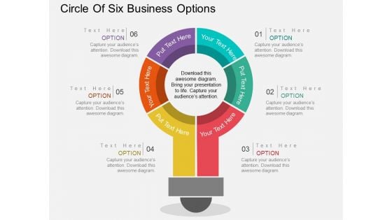 Circle Of Six Business Options Powerpoint Templates