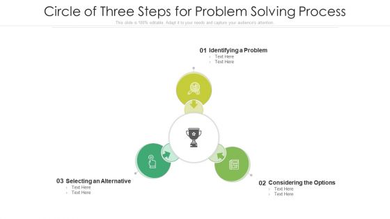 Circle Of Three Steps For Problem Solving Process Ppt PowerPoint Presentation Gallery Template PDF