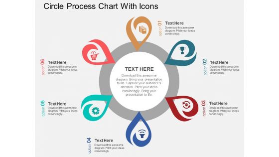 Circle Process Chart With Icons Powerpoint Template