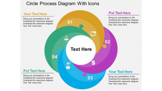 Circle Process Diagram With Icons Powerpoint Templates