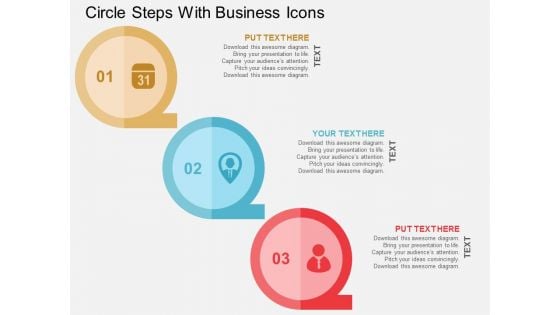 Circle Steps With Business Icons Powerpoint Templates