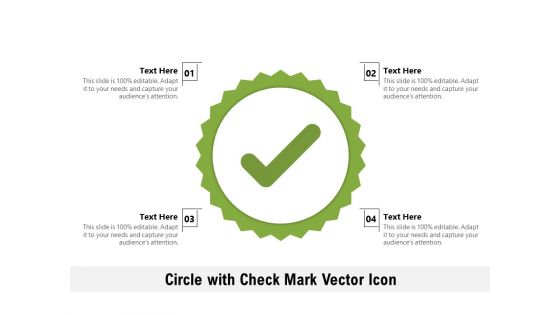 Circle With Check Mark Vector Icon Ppt PowerPoint Presentation Icon Maker PDF