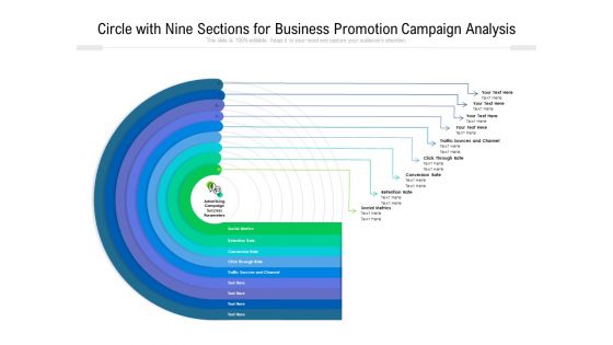 Circle With Nine Sections For Business Promotion Campaign Analysis Ppt PowerPoint Presentation Gallery Examples PDF