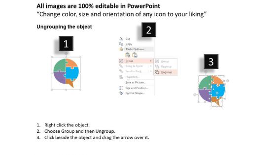 Circle With Puzzle Design And Icons Powerpoint Template