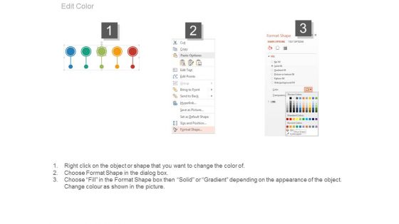 Circle Yearly Tags Timeline With Icons Powerpoint Slides