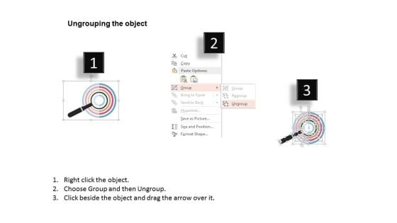 Circles Around Magnifier With Icons Powerpoint Template