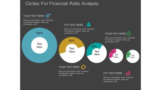 Circles For Financial Ratio Analysis Powerpoint Template