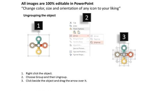 Circles On Four Sides With Icons Powerpoint Template