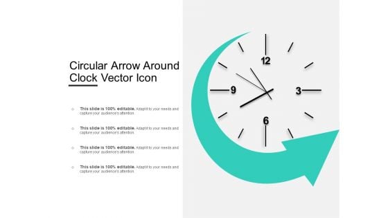 Circular Arrow Around Clock Vector Icon Ppt PowerPoint Presentation Model Background Designs PDF