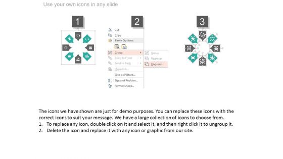 Circular Arrow Chart With Business Icons Powerpoint Slides