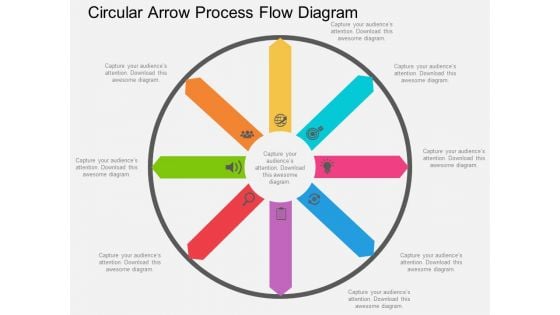 Circular Arrow Process Flow Diagram Powerpoint Template