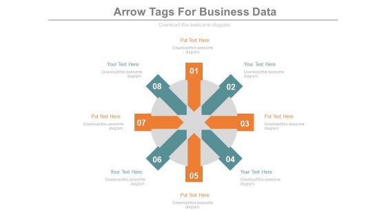 Circular Arrow Tags For Business Information Powerpoint Template