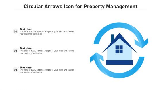 Circular Arrows Icon For Property Management Ppt PowerPoint Presentation Gallery Format PDF