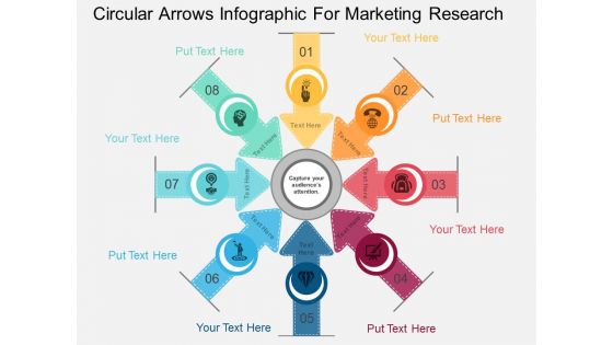 Circular Arrows Infographic For Marketing Research Powerpoint Template