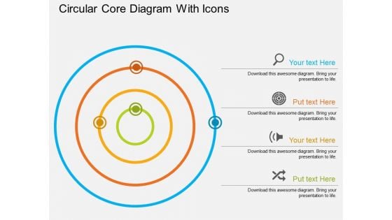 Circular Core Diagram With Icons Powerpoint Template