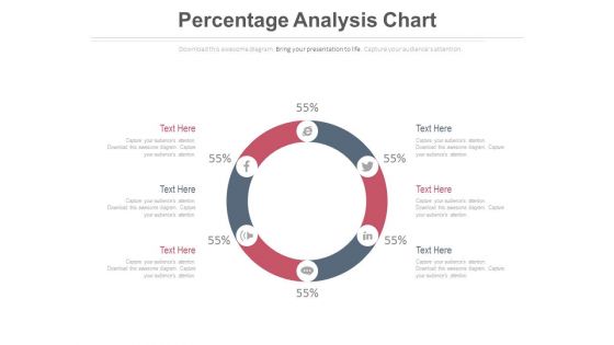 Circular Diagram For Percentage Analysis Powerpoint Slides