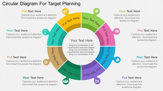 Circular Diagram For Target Planning Powerpoint Template