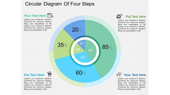 Circular Diagram Of Four Steps Powerpoint Template