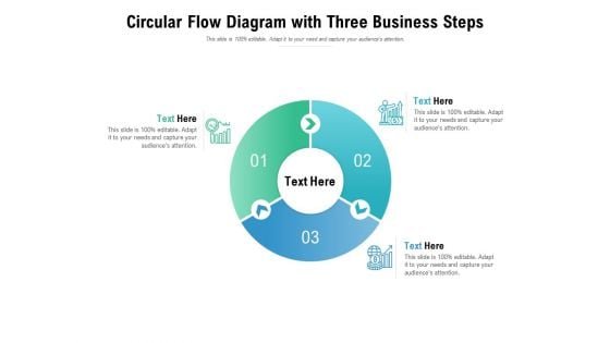 Circular Flow Diagram With Three Business Steps Ppt PowerPoint Presentation Portfolio Ideas