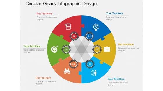 Circular Gears Infographic Design Powerpoint Templates