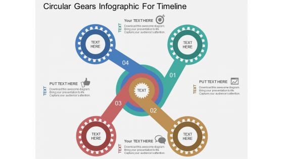 Circular Gears Infographic For Timeline Powerpoint Templates