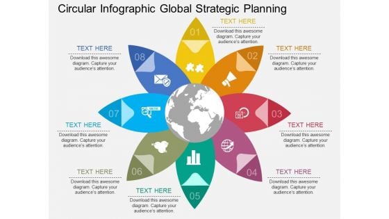 Circular Infographic Global Strategic Planning Powerpoint Template
