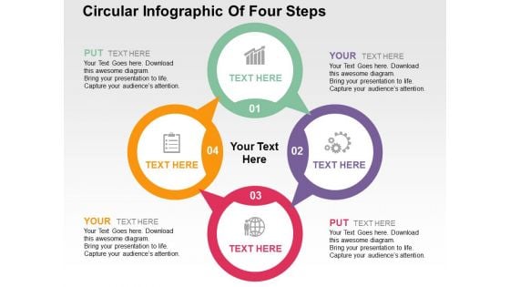 Circular Infographic Of Four Steps Powerpoint Templates