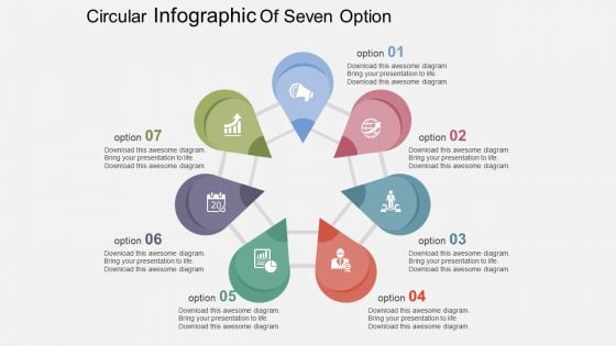 Circular Infographic Of Seven Option Powerpoint Template