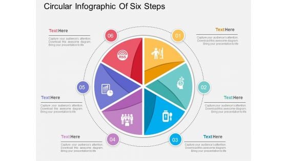 Circular Infographic Of Six Steps Powerpoint Template
