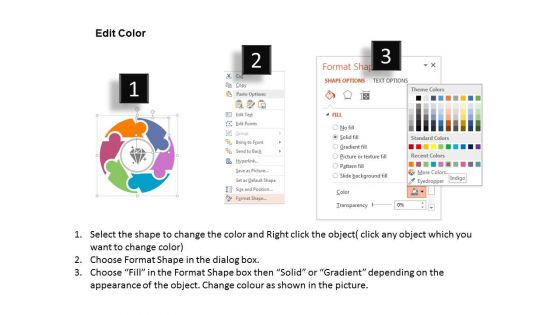 Circular Infographics Puzzle Diagram With Icons Powerpoint Template