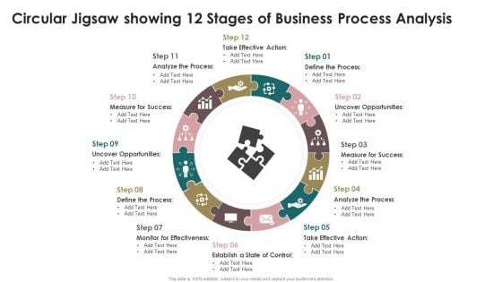 Circular Jigsaw Showing 12 Stages Of Business Process Analysis Guidelines PDF