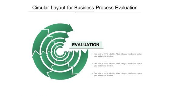 Circular Layout For Business Process Evaluation Ppt PowerPoint Presentation Model Infographics PDF