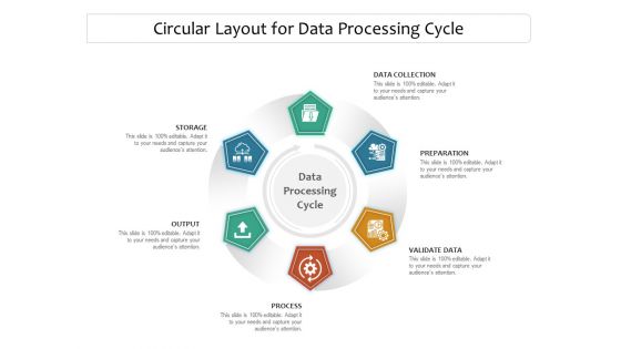 Circular Layout For Data Processing Cycle Ppt PowerPoint Presentation Icon Files PDF