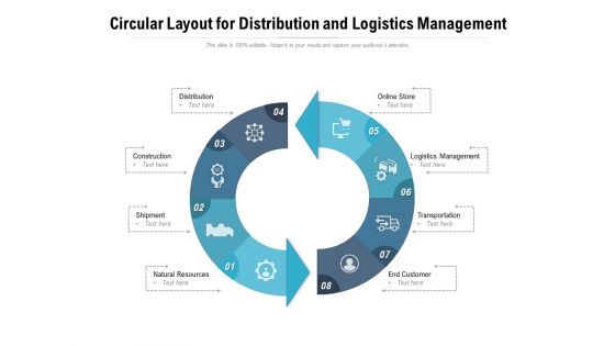 Circular Layout For Distribution And Logistics Management Ppt PowerPoint Presentation Professional Graphics PDF