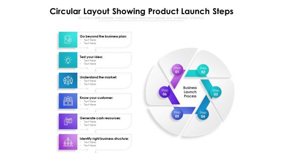 Circular Layout Showing Product Launch Steps Ppt PowerPoint Presentation Gallery Graphics Download PDF