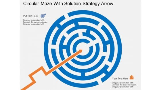 Circular Maze With Solution Strategy Arrow Powerpoint Template Circular Maze With Solution Strategy Arrow Powerpoint Template