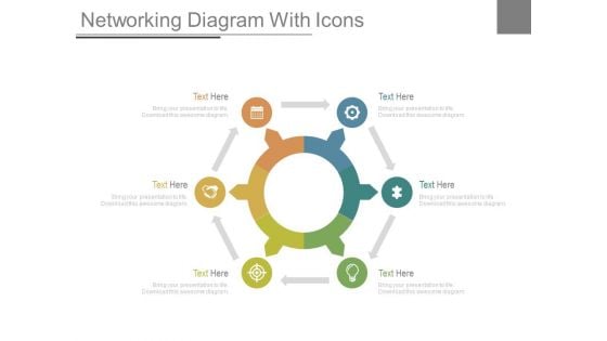 Circular Network Diagram With Icons Powerpoint Slides