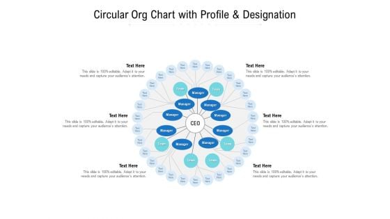 Circular Org Chart With Profile And Designation Ppt PowerPoint Presentation Slides